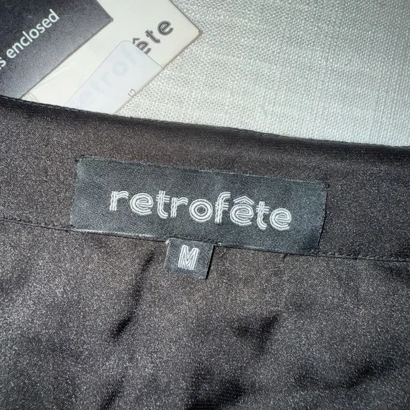 Retrofete Beatrix Fringe Embellished Silver Black Sequin Sparkly Mini Skirt - Picture 12 of 14